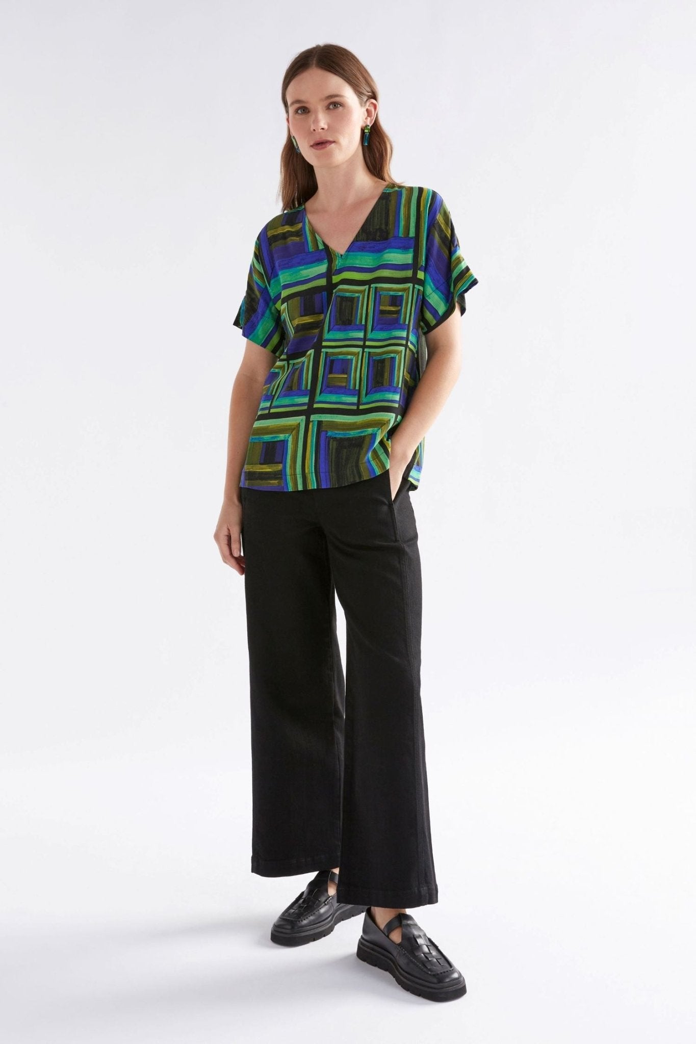 Elk Ideell V - Neck Top Salone Print - 29lines