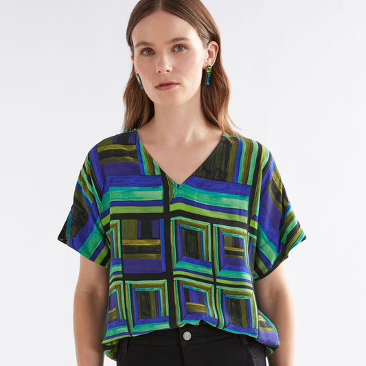 Elk Ideell V-Neck Top Salone Print